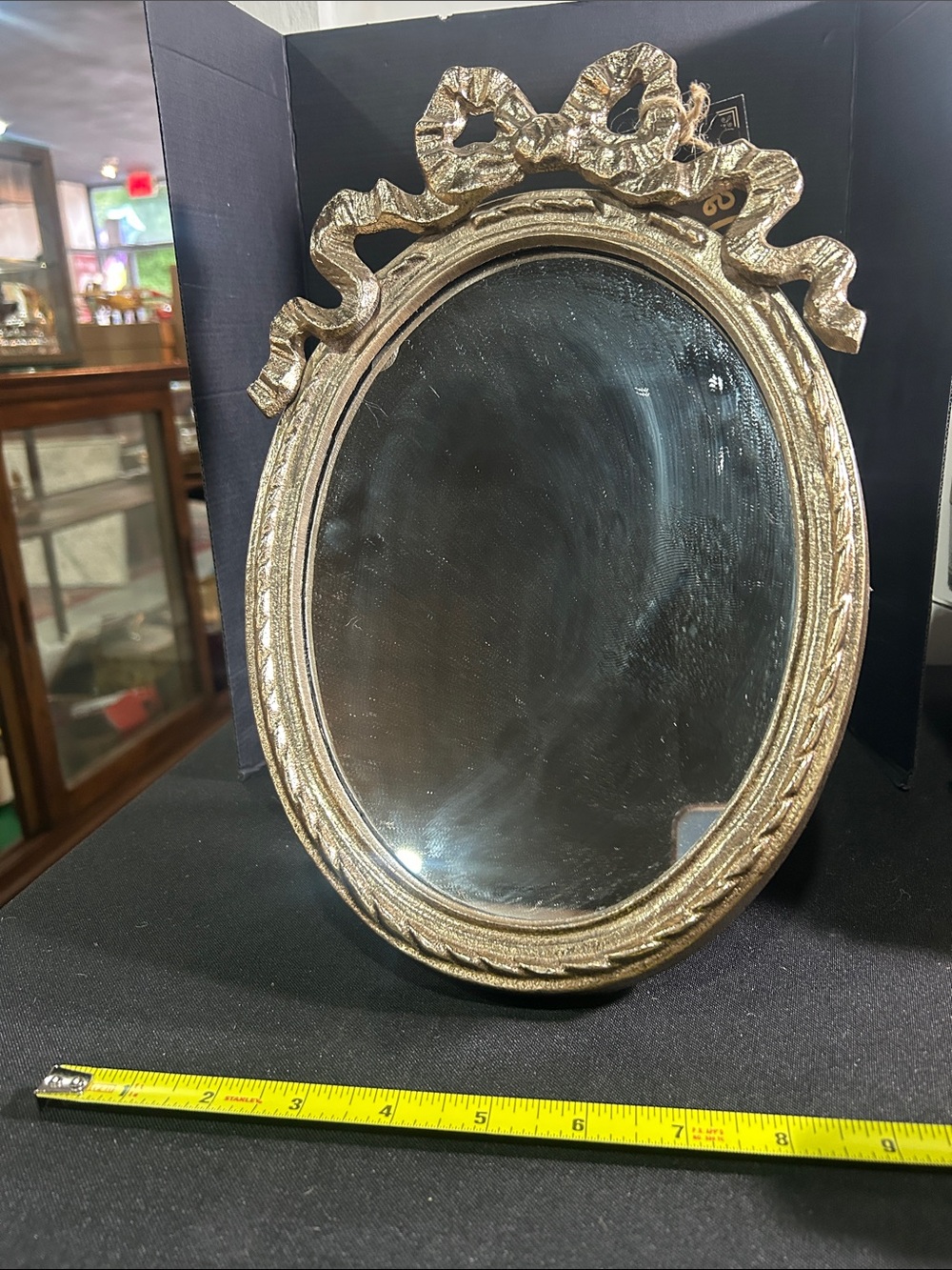Ornate Gold Bow Oval Wall Mirror - Elegant Home Wall Decor